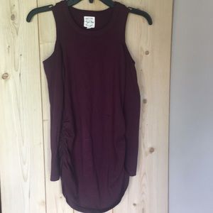 Plum ruched tunic top